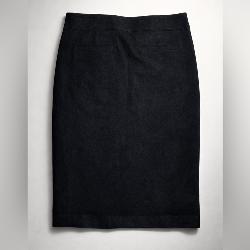 Ralph Lauren Denim Pencil Skirt with Golden Crest Buttons - Picture 2 of 8